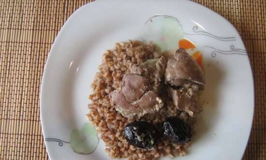 Chicken liver with smoked prunes in Steba DD2 multicooker pressure cooker