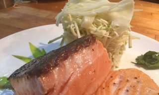 Suvid di salmone con insalata di sedano e finocchi