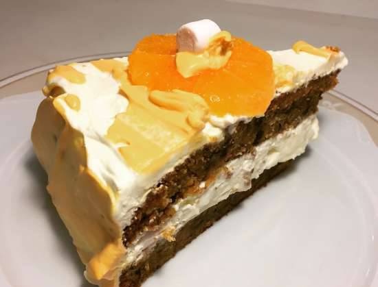 Carrot cake with walnuts and dried apricots