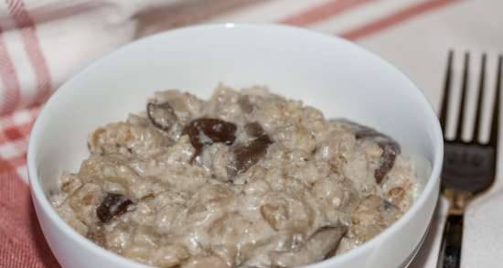 Barley with mushrooms and cream (slow cooker)