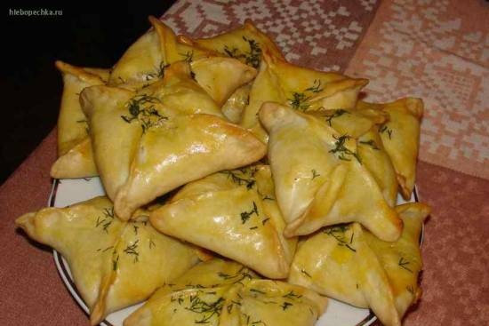 Pies Envelopes with smoked fish