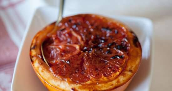 Grilled grapefruit with sugar and cinnamon