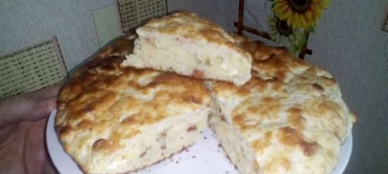 Cottage cheese cake with dried apples