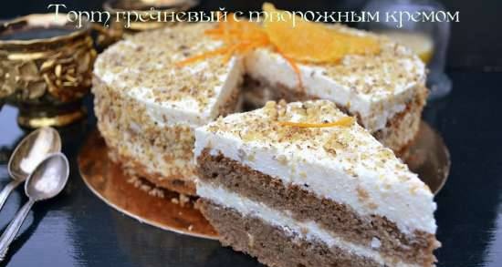 Buckwheat cake with curd cream