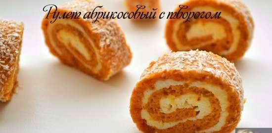 Apricot roll with cottage cheese