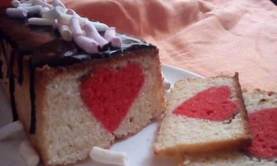 كعكة الزبادي القلب