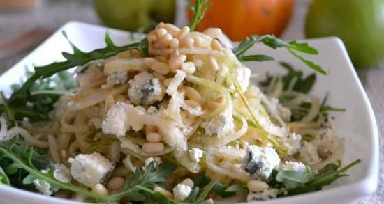 Gruschetti salad with green cheese (sliced ​​in spiromat)