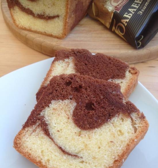 Marble cake with chocolate (marbre au chocolat) by Paul Bocuse