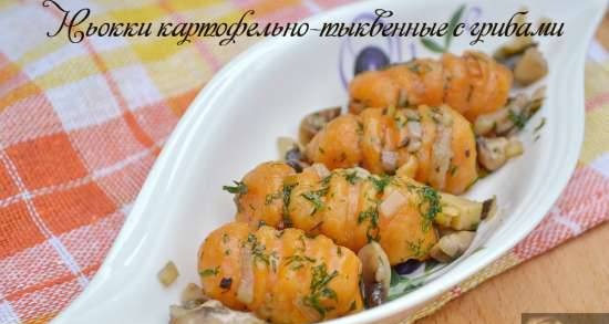 Potato-pumpkin gnocchi with mushrooms (lean)