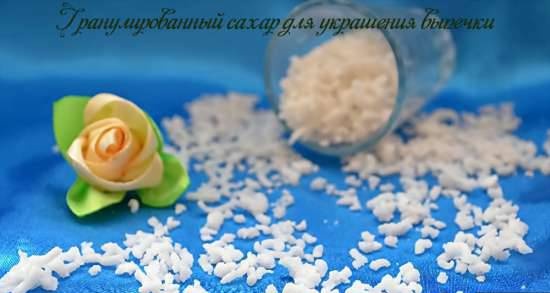 Granulated sugar for decorating baked goods at home
