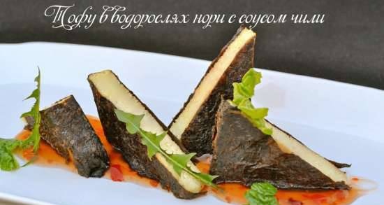 Tofu en alga nori con salsa de chile (plato magro)