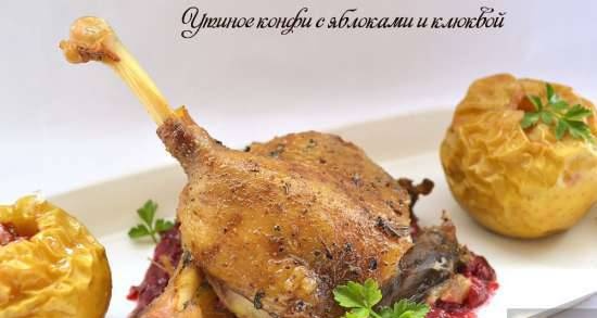 Duck confit with apples and cranberries