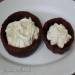  Chocolate tartlets with cherries in jelly and cottage cheese cream (in a pizza maker)