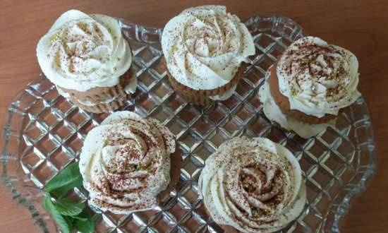 Cupcakes "White Roses" (Tiramisu taste)