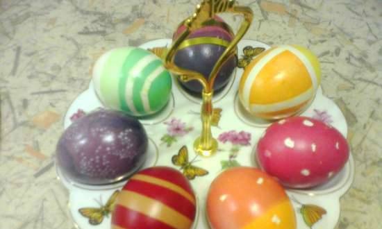 Decorating eggs for Easter