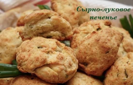 Cheese cookies with garlic and green onions