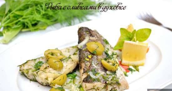 Fish with olives in the oven