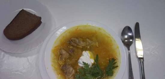 Meat cabbage soup "Goodbye winter"
