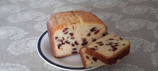 Curd cake with cranberries / raisins / marmalade ... in a bread maker