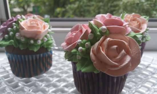 Chocolate cupcakes "Summer bouquet"