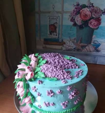 Cake "Provence" lavender-blueberry