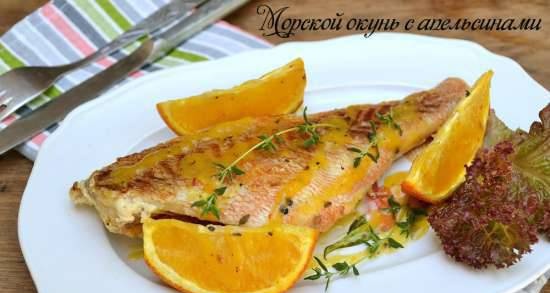 Sea bass with oranges