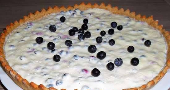 Whole-grain curd-blueberry tart (tartlets)