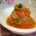  Beef tongue stewed in red sweet and sour sauce with apples (tagine)