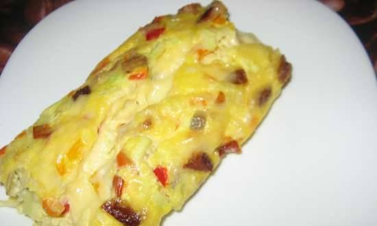 Cheese omelette casserole in the oven