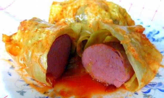 Sausages in cabbage