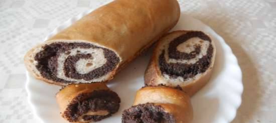 Diet poppy roll (dough and filling with psyllium)