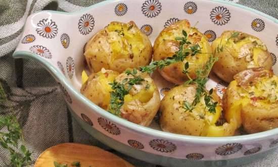 Potatoes in herbs and spices, baked twice