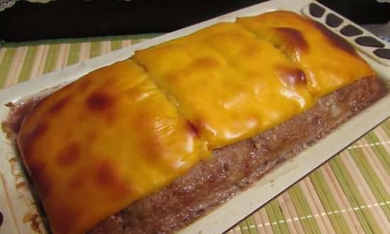 Meat loaf with colored peppers