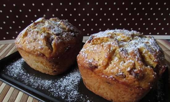 Muffin di zucca e miele con uvetta