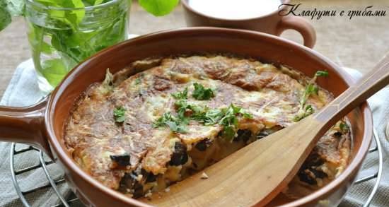 Clafoutis with mushrooms