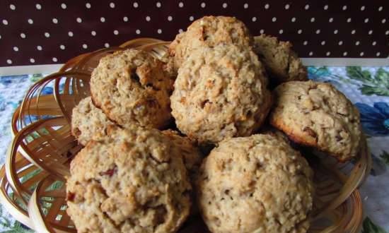 Oat-curd cookies with raisins