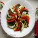 Russian style caprese with baked quince