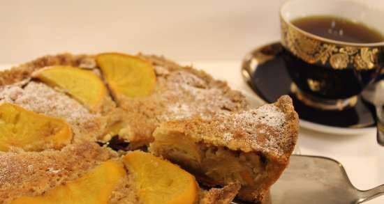 Tart with spicy persimmon and almond cream