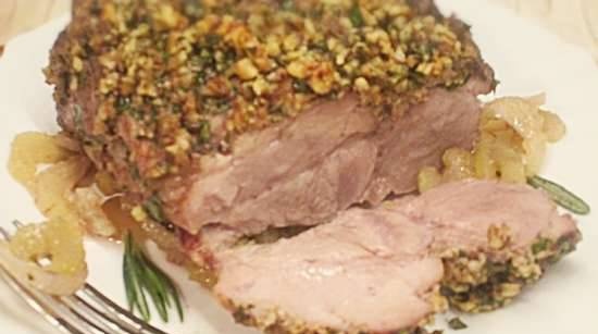 Pork in nuts with herbs and celery marinade