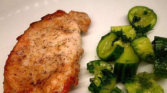 Ginger loin with spicy cucumber salad