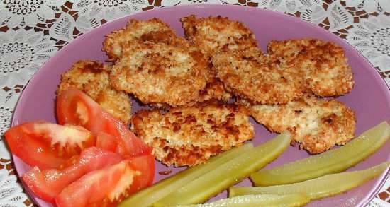 Coconut-baked chicken nuggets