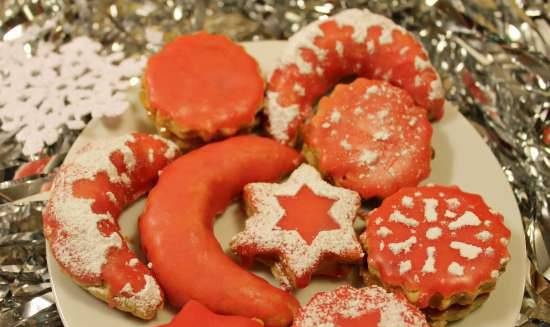 עוגיות חג המולד של Mailenderli עם פירות מסוכרים ואגוזים (Mailenderli)