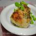 Portioned chicken with sour cream sauce, baked in the oven