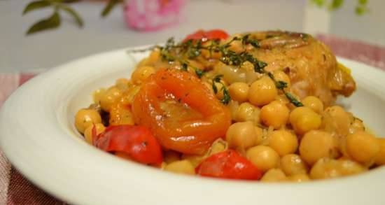 Bedana quail with chickpeas and dried apricots