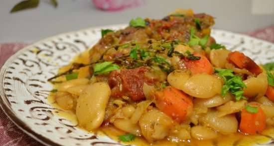 Lamb stew with lima beans, sun-dried tomatoes and cider