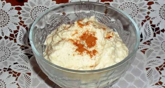 Diet apple-curd cream (for cheese cakes, pancakes, etc.) with psyllium