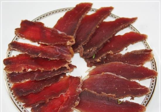 Duck with goose in cognac with port (like carpaccio)
