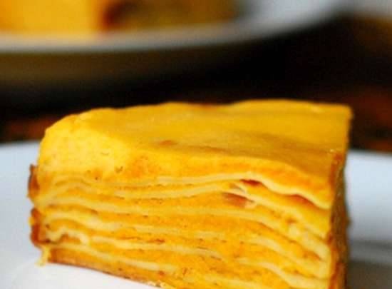 Pumpkin casserole with pancakes