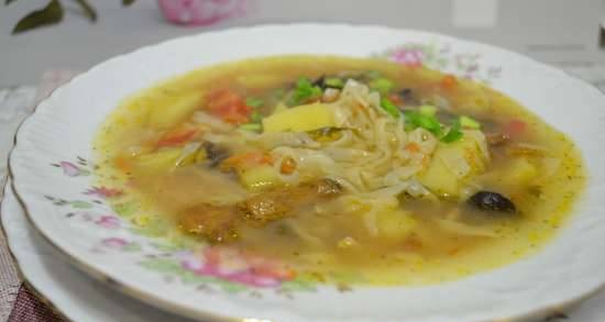 Lean mushroom noodles, reconstituted