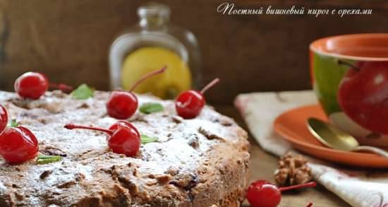 Torta magra di noci e ciliegie